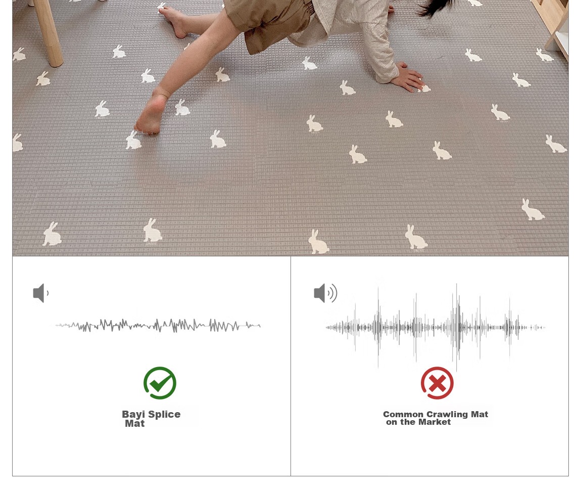 BEIESTATE Infant Crawling Mat, Spliced Honeycomb Cotton XPE Floor Mat, Thickened Baby Anti-Fall Pad - Morning 9 40