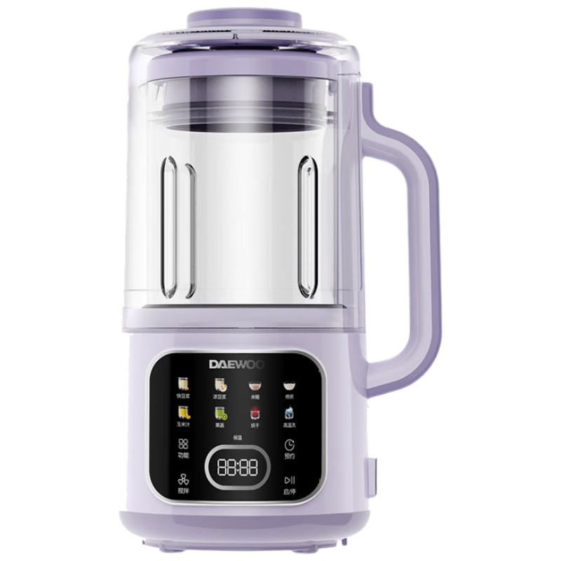 DAEWOO High-Speed Blender, Quiet Home Soy Milk Maker, Micro-Pressure 1.5L Large Capacity, Fully Automatic, No Soaking Or Cooking Required, Juicer, Food Processor, SM11 Purple