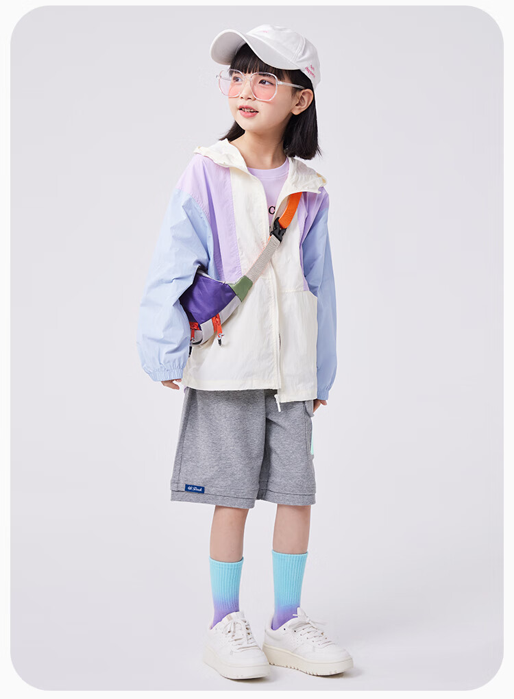 QQ DUCK Children's Clothing Girls' Sun Protection Jacket Kids' Summer Thin Coat Sunshade Youth Clothing Three Colors Off-White; 130 22