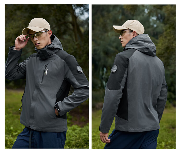TUCANO Men's 3XL Gray 3-in-1 Outdoor Hiking Jacket Windproof Waterproof Autumn Shell 18