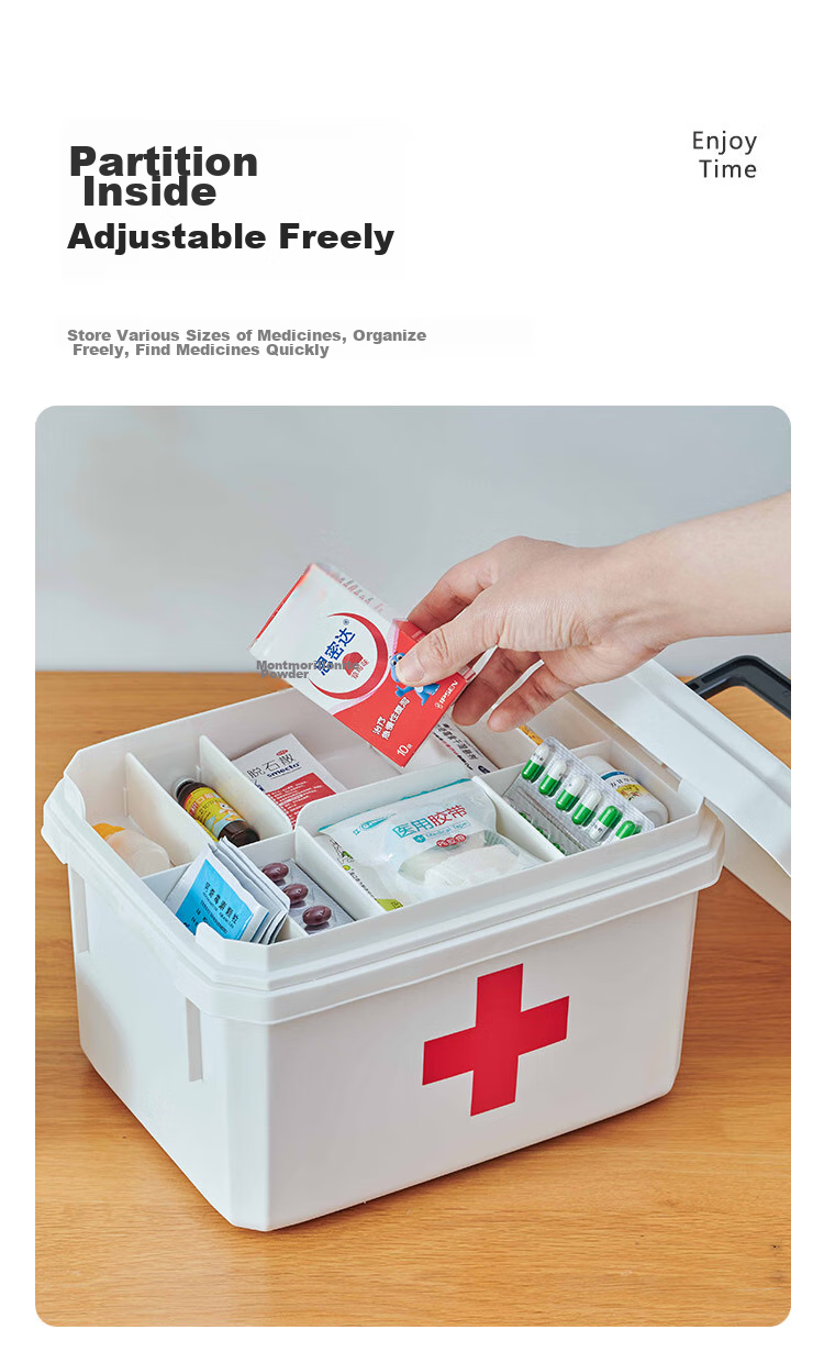 Youjialiangpin Plastic Household Medicine Box, Family Medicine Storage Container, Large Size 8