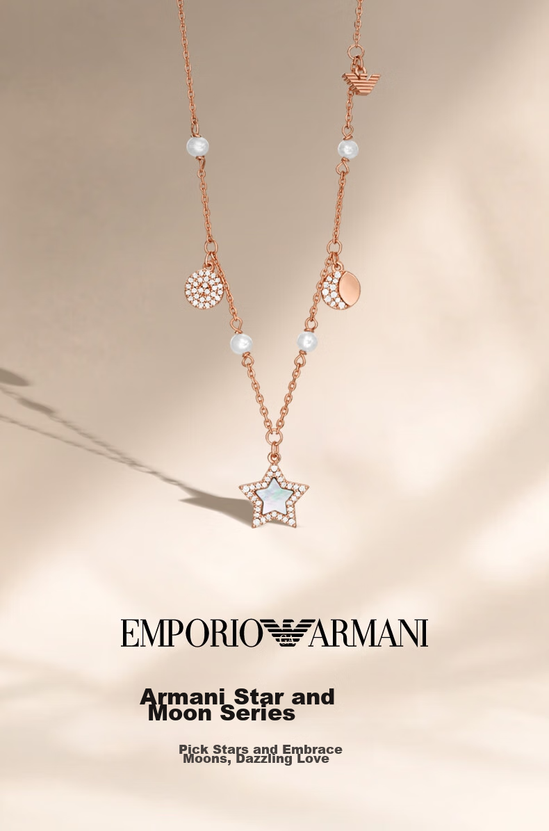 EMPORIO ARMANI Women's Necklace, Star-Shaped Rose Gold, Unique Birthday Gift for Girls, EGS3106221 1