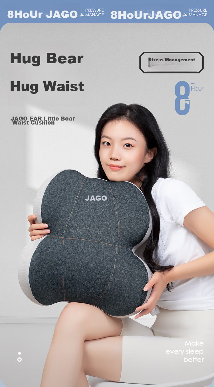 JAGO Lumbar Support Cushion Pillow Backrest for Office Chair, Car Seat, And Long Sitting to Provide Back Support 1