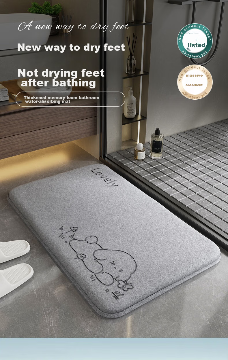 Fengliang Bathroom Mat, Absorbent Foot Pad, Non-Slip Mat for Bathroom Entrance, Bath Mat, Toilet-Specific Mat, Upgraded Thickened Versio 1