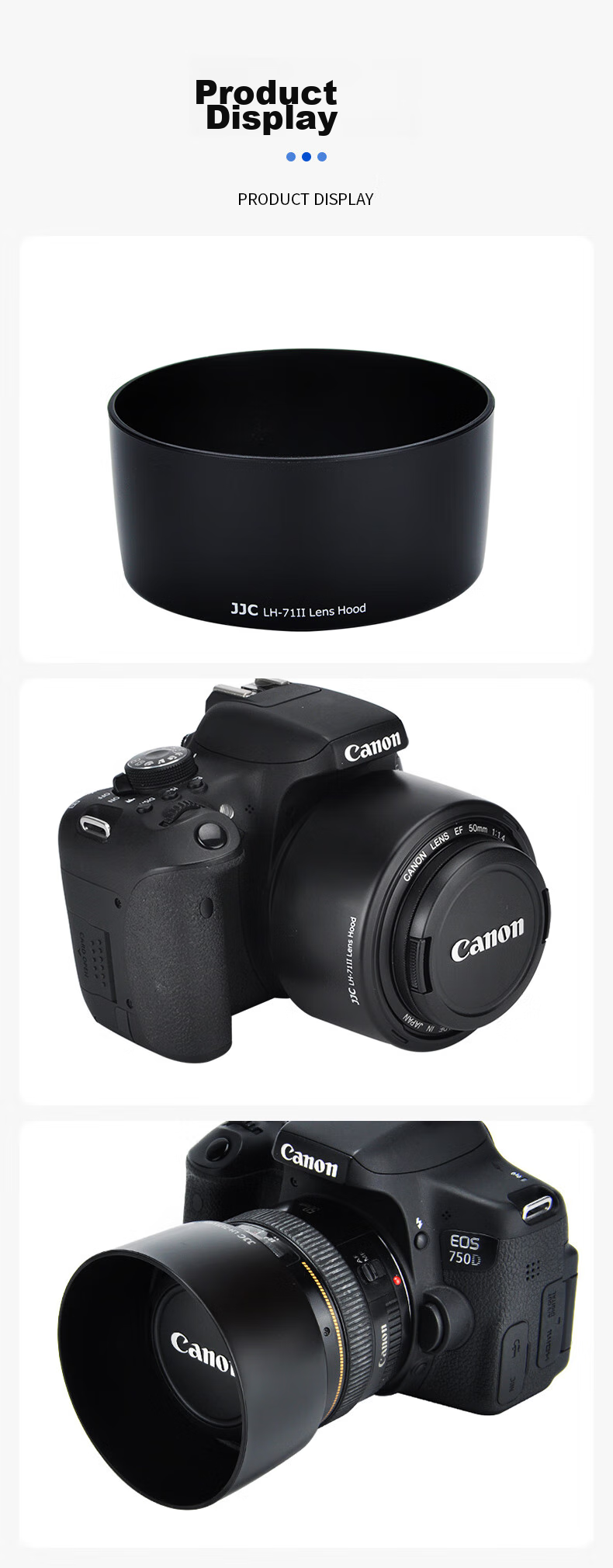JJC Lens Hood for Canon EF 50mm F/1.4 USM, 58mm Prime Lens, Compatible with EOS 5D3/4, 6D2, 7D, 80D, 90D DSLR Cameras, Accessory ES-71II 7