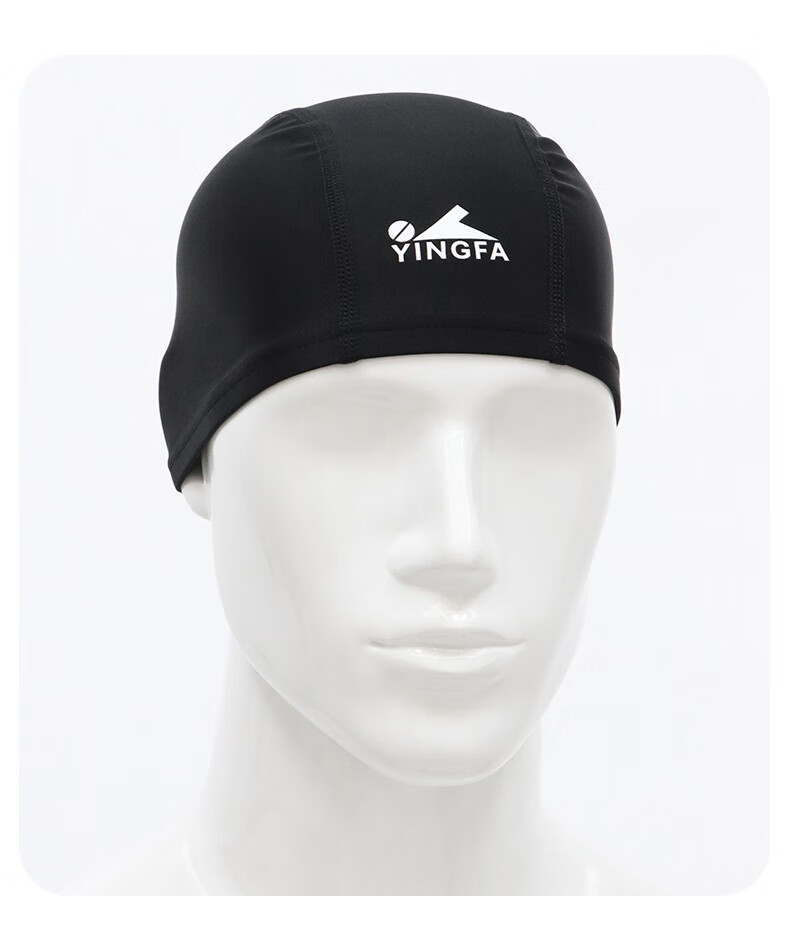 YINGFA Swim Cap, Fabric Swimming Cap for Adults, Professional Non-Binding, Nylon Spandex Swim Cap, Black 6