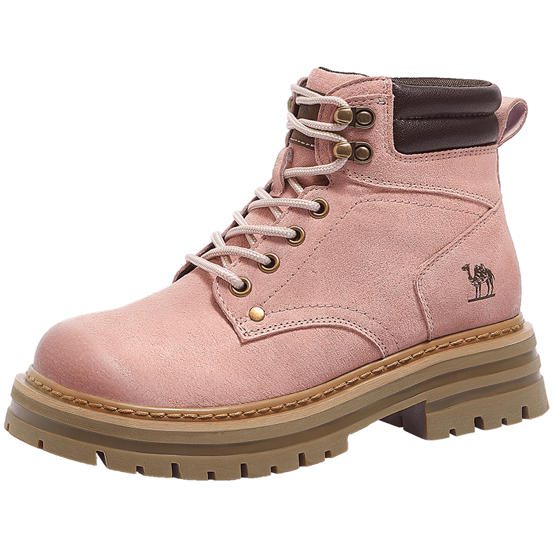 CAMEL Hill Classic Yellow Suede Martin Boots Outdoor Work Boots L23W076065 Pink Size 37