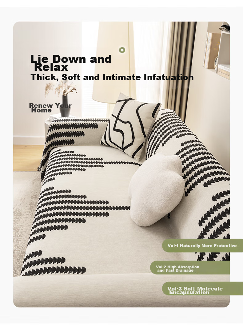 Pierre Cardin Sofa Cover, Full Coverage Sofa Throw, Anti-Scratch, Non-Slip, All-Season Use, Cotton And Linen Sofa Pad Cover, 180*130cm 4