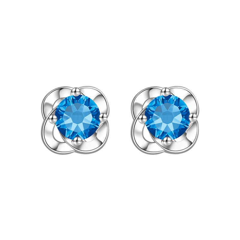 MANHE S999 Sterling Silver Four-Leaf Clover Stud Earrings for Women, New 2026 Style Birthday Gift for Female Friends