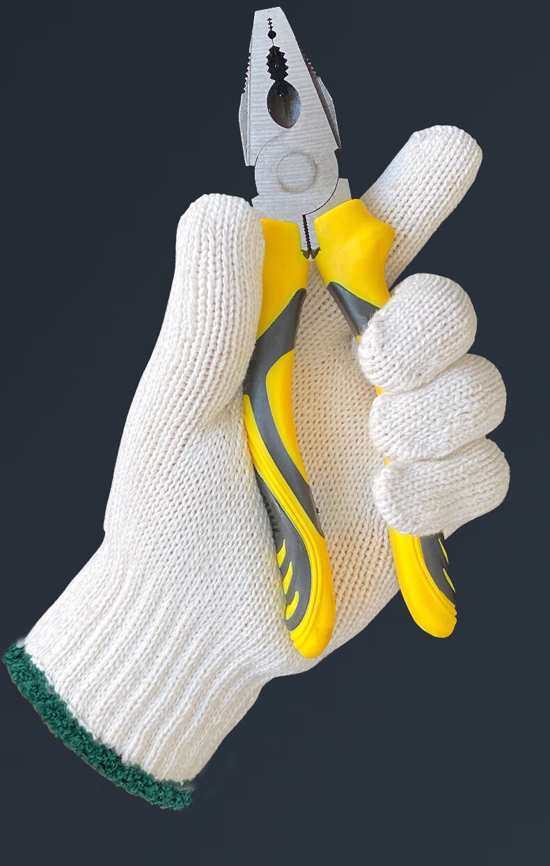 Shengfang Gloves, Labor Protection, Wear-Resistant, Work Anti-Slip, Cotton Padded, Thickened White Cotton Yarn, Construction Site Gloves, 800G Thickened, 24 Pairs 7