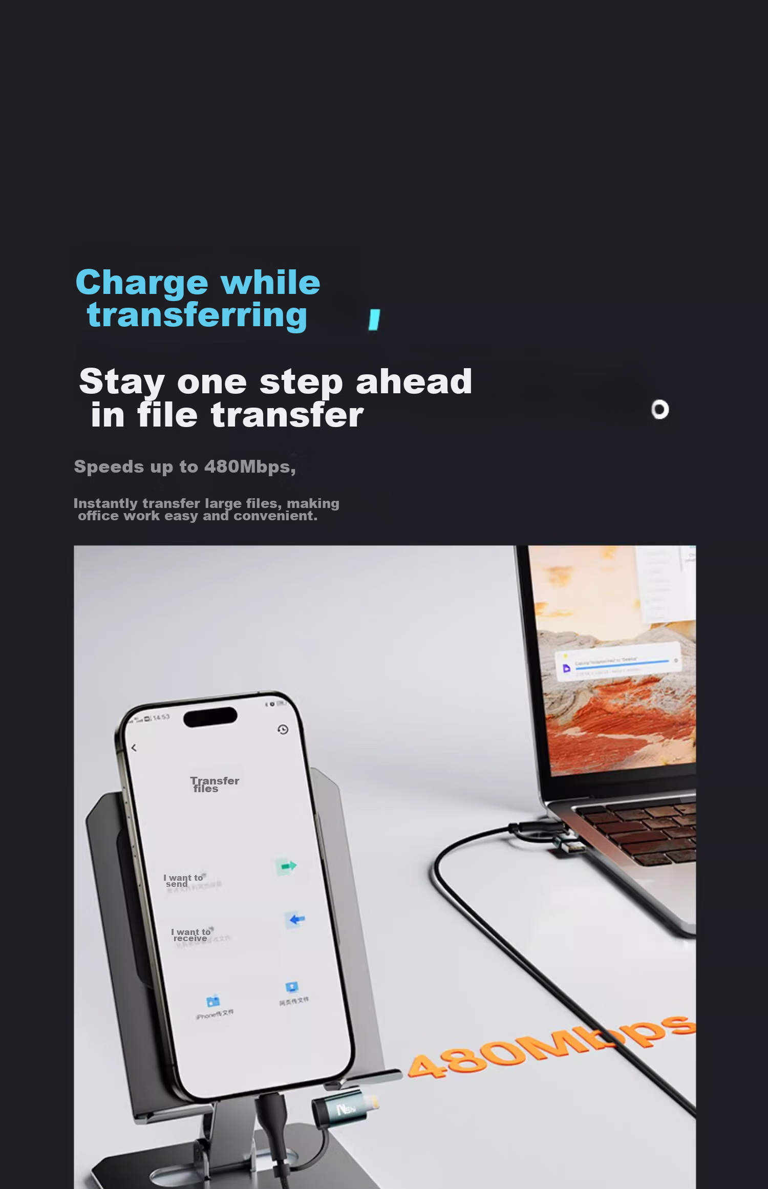 Nengshi 4-In Charging Cable, Type-C Data Cable, PD Dual-Head Fast Charging, Suitable for Apple IPhone, Huawei, Xiaomi IPad/tablet/laptop, 1 Meter 20