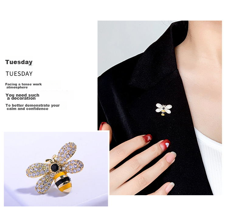 Dijing Camellia Brooch Gift Box, Birthday Present for Women, Bead Brooch Pin, Suit Lapel Badge, Anti-Exposure 7