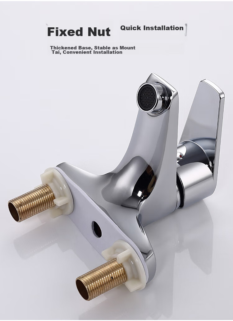 Larsd Double-Hole Basin Faucet, Copper Body Hot And Cold Washbasin Sink Bathroom Cabinet Washbasin Faucet LD5122 11