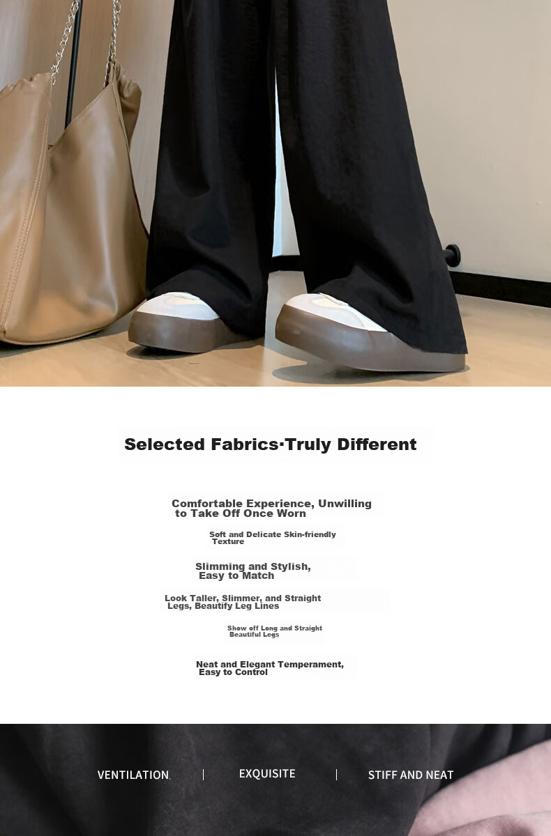 LangSha Lazy Style Yamamoto Pants for Women, Spring And Summer High-Waisted Draping Floor-Length Pants, Petite Wide-Leg Casual Trousers 5