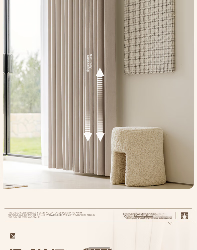 Ali Cotton Linen Milk Tea Color Curtains for Japanese-Style Living Room And Bedroom, High Blackout Heat Insulation Sun Protection with Hooks, 1.3m X 1.8m 10