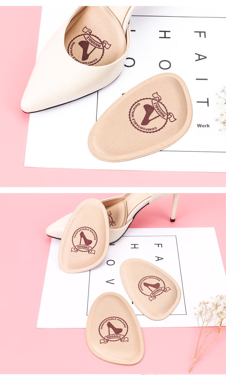 Maigaole 2 Pairs, Half Size Insoles, Forefoot Pads, Non-Slip, High Heel Shoe Aid, Soft Sole Comfortable Half Insoles for Women, Thick Style - Non-Slip And Sweat-Absorbing 11