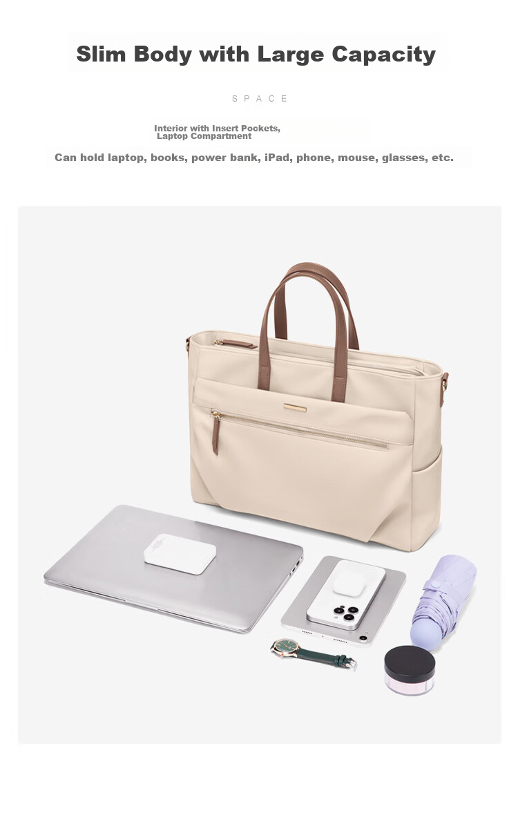 POLO Handbag, Women's Shoulder Bag, Ladies' 14-Inch Laptop Bag, Business Travel Office Bag, Gift for Girlfriend 12