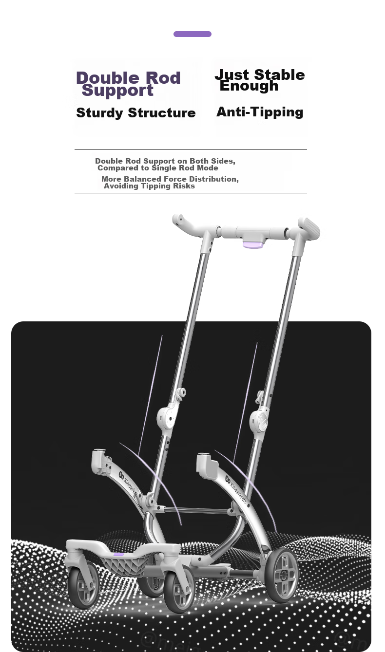 KinderKraft KK Pocket Stroller, Xiaohan Dou Walking Aid, Lightweight Stroller for Babies, Foldable And Compact Baby Carriage, Gray 13