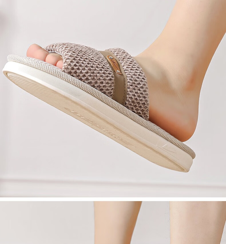 Huili Linen Slippers for Men And Women, Sweat-Absorbing And Breathable Home Shoes, Indoor All-Season Floor Slippers HL0215 Pink Size 40-41 28