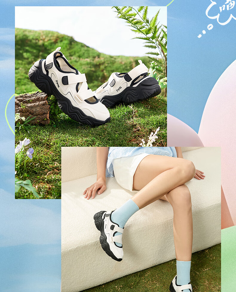 361° Women's Sports Shoes, Mengzua Spring And Summer Season, Velcro Retro Thick-Soled Mary Jane Sandals for Women, 682426707-4 3