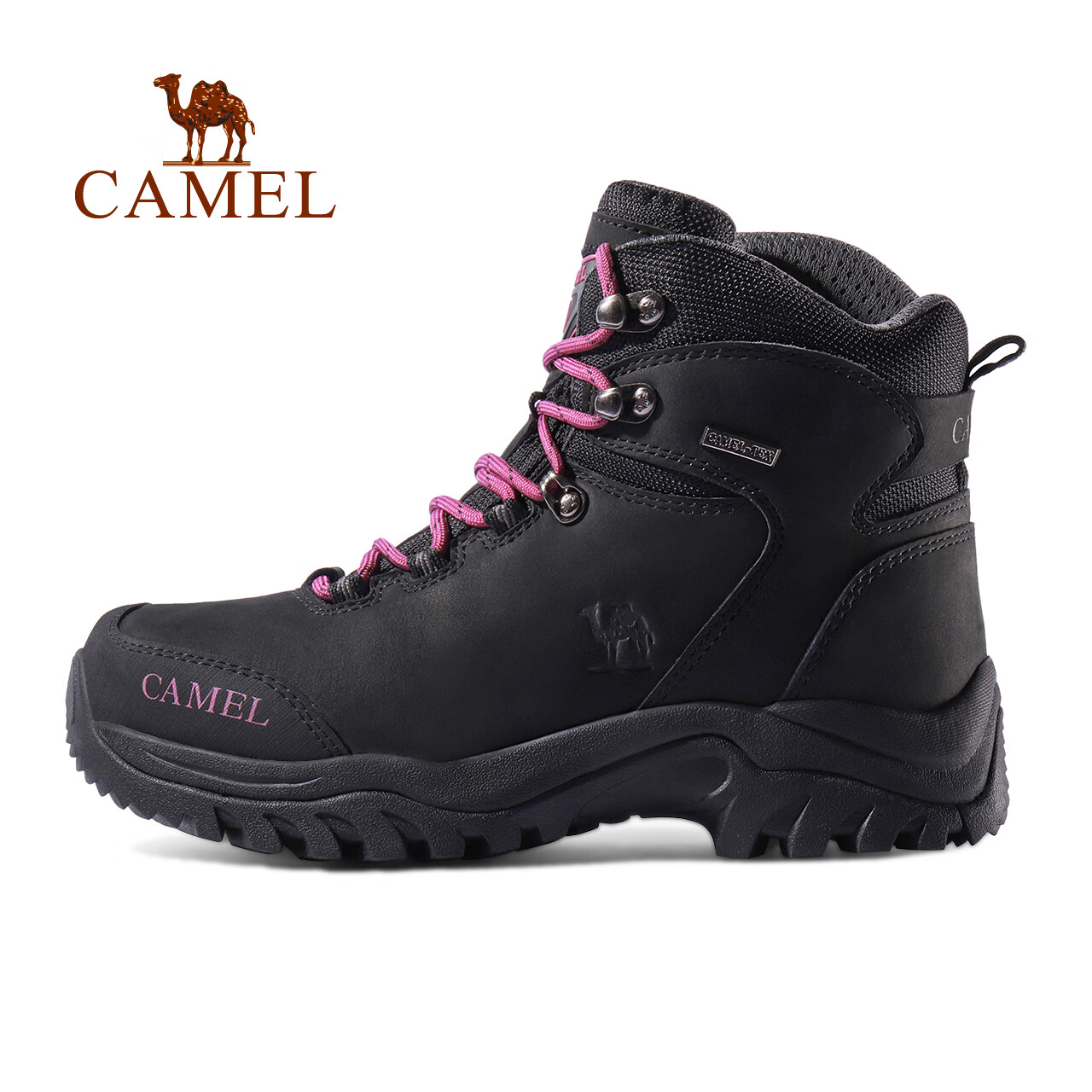 CAMEL Outdoor Hiking Boots for Men And Women, Waterproof Non-Slip Trekking Shoes with Shock Absorption, Wear-Resistant High-Top Work Boots Made of Cowhide Leather