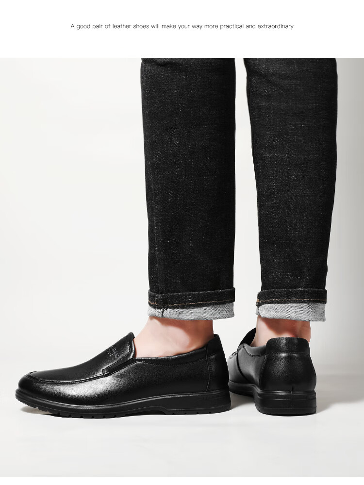 CARTELO Leather Shoes for Men, Slip-On Genuine Leather, 2026 New Style, Casual Business Dad Shoes, Soft Sole Formal Wear, Middle-Aged Breathable Soft Leather 14