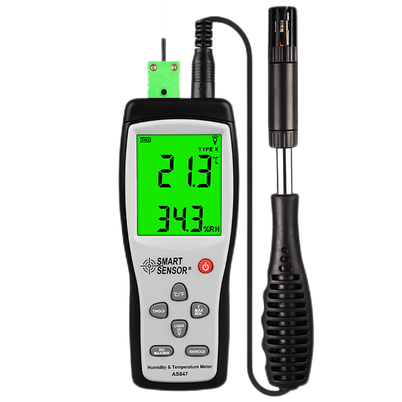 Xima High-Precision Digital Air Temperature And Humidity Meter, Industrial Handheld Integrated Temperature And Humidity Detector AS847