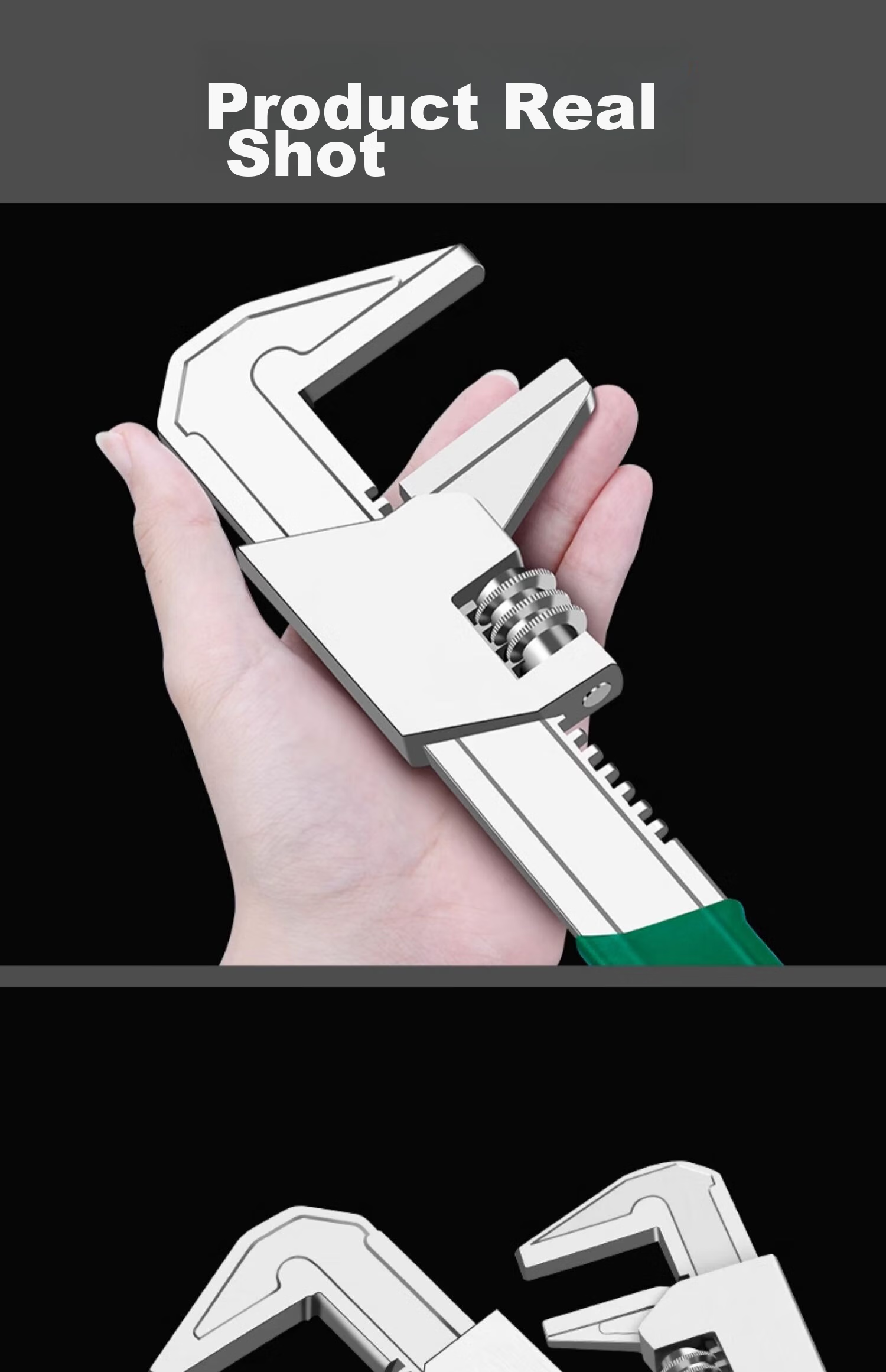 Dedong F-Type Adjustable Wrench, Multi-Functional, Wide-Mouth, Right-Angle, Universal Pipe Wrench, Pipe Pliers Tool, Large Diameter 17
