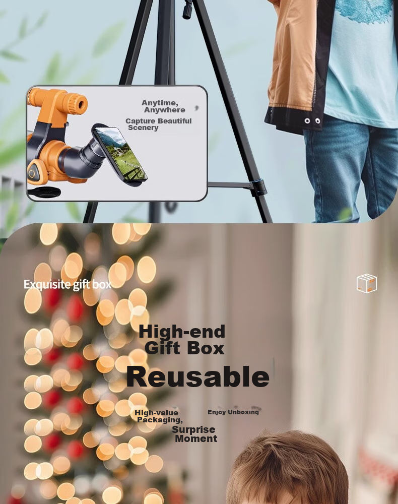 Astronomical Telescope Children's Toy, Birthday Gift for Boys And Girls Aged 7-14, High-Definition Large-Aperture Professional Telescope for 9-12 Year Olds, 13 Elementary School Students, Gift Box Included 6