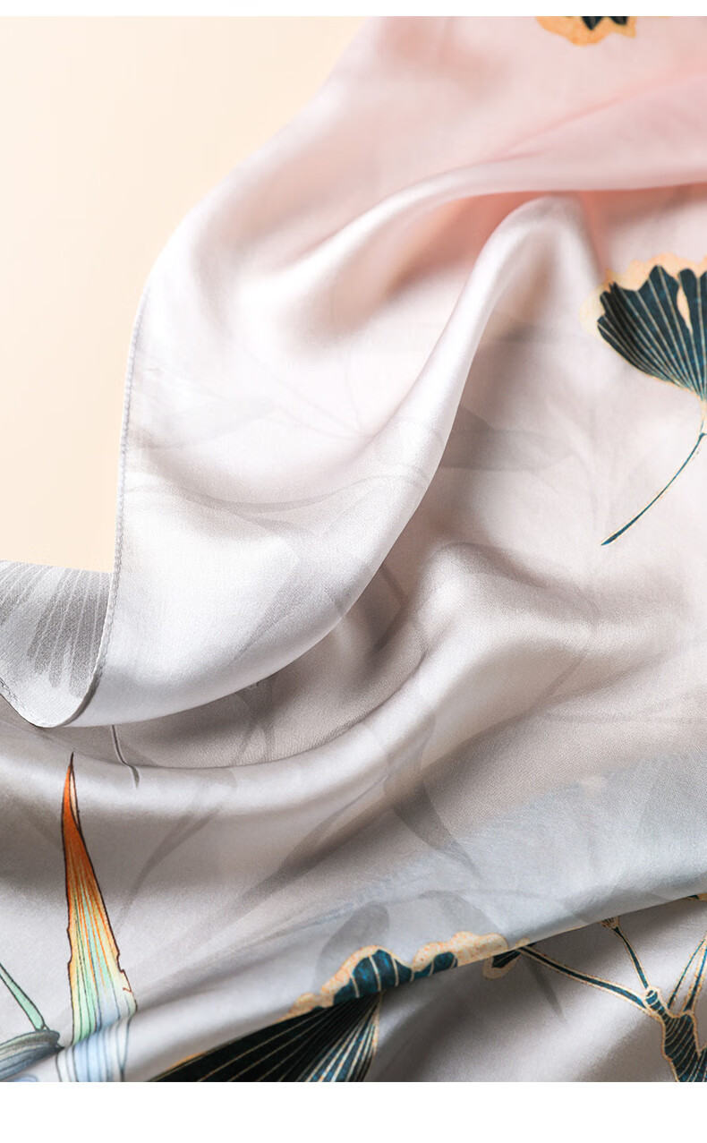 Hangsifu Silk Chinese-Style Scarf, Mulberry Silk Shawl, Birthday Gift for Mom, Practical Gift Box for Women, Machine Gree 18