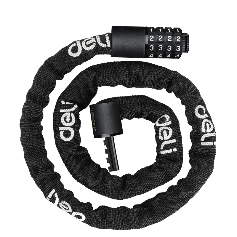 Deli Bicycle Lock, Password Lock, Thickened Chain, Cut-Resistant, Electric Bike Lock, Mountain Bike Lock, Motorcycle Lock, Anti-Theft Door Lock