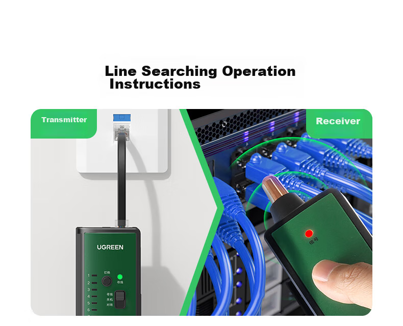 UGREEN Network Cable Tester, Multifunctional Network/phone Cable Tester, Computer Network RJ45 Telephone Line Engineering/home Intelligent Signal Detection Continuity Tester 19