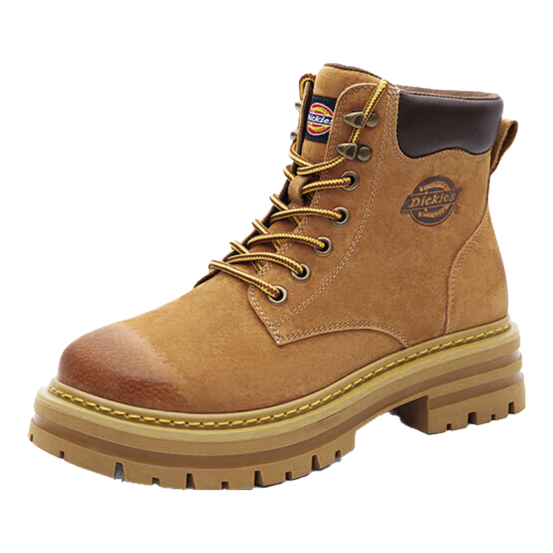 Dickies Women's High-Top Martin Boots, Fashionable Couple Boots, Versatile Work Boots for Women, Khaki, Unisex Style - Size 38