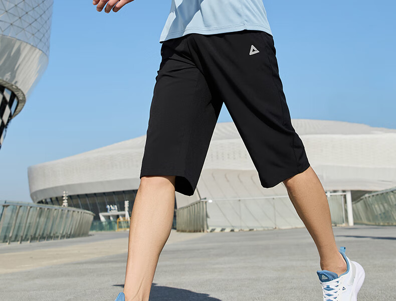 PEAK Men's Sports Shorts, Three-Quarter Length, Summer Quick-Dry Breathable Loose-Fitting Running Casual Pants, Athletic Shorts DF352441 12