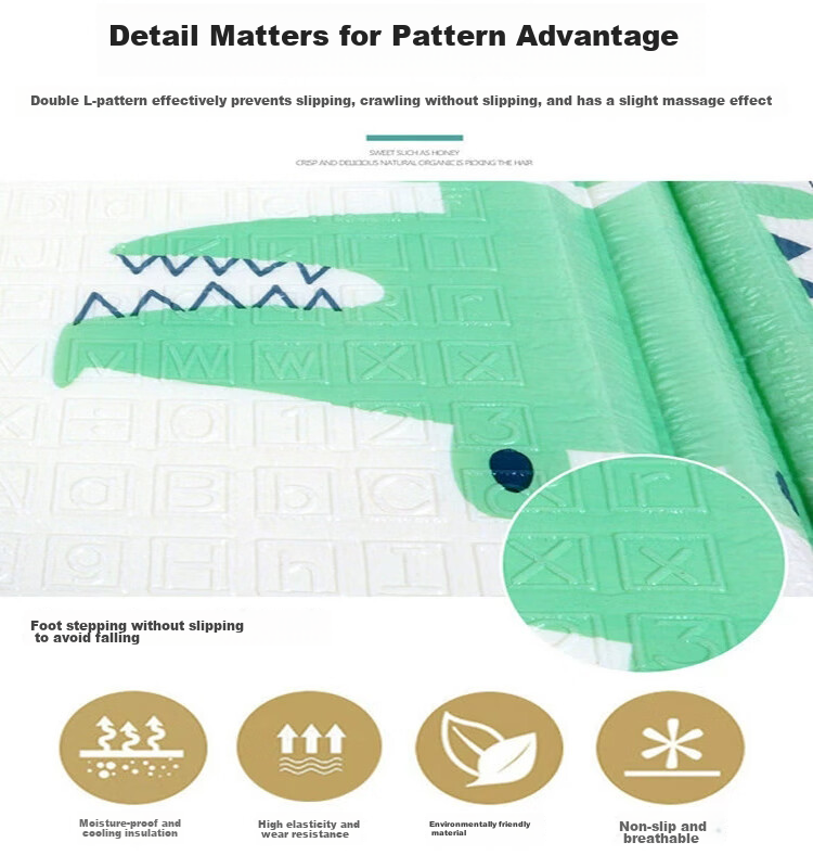 JOYNCLEON Crawling Mat, Baby Cartoon Play Mat, Infant Thickened Living Room Foldable Double-Sided Carpet, Jwj32985 2
