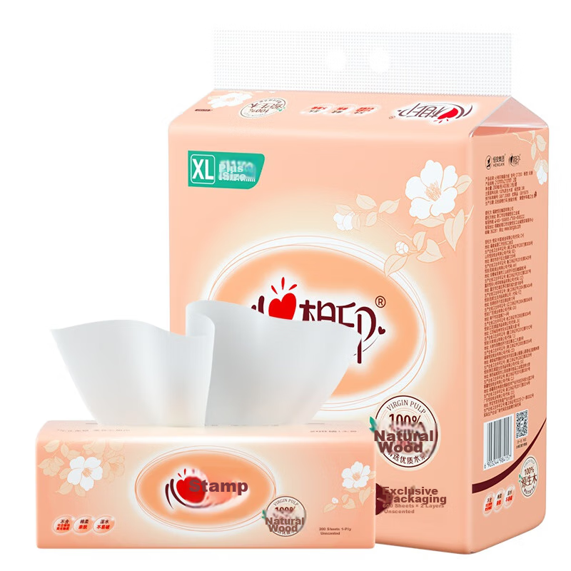 Mind Act Upon Mind Facial Tissues, Classic Series, 2-Ply 200 Sheets*3 Packs XL Size, Tissue Paper, Packaged (New And Old Packaging May Vary)