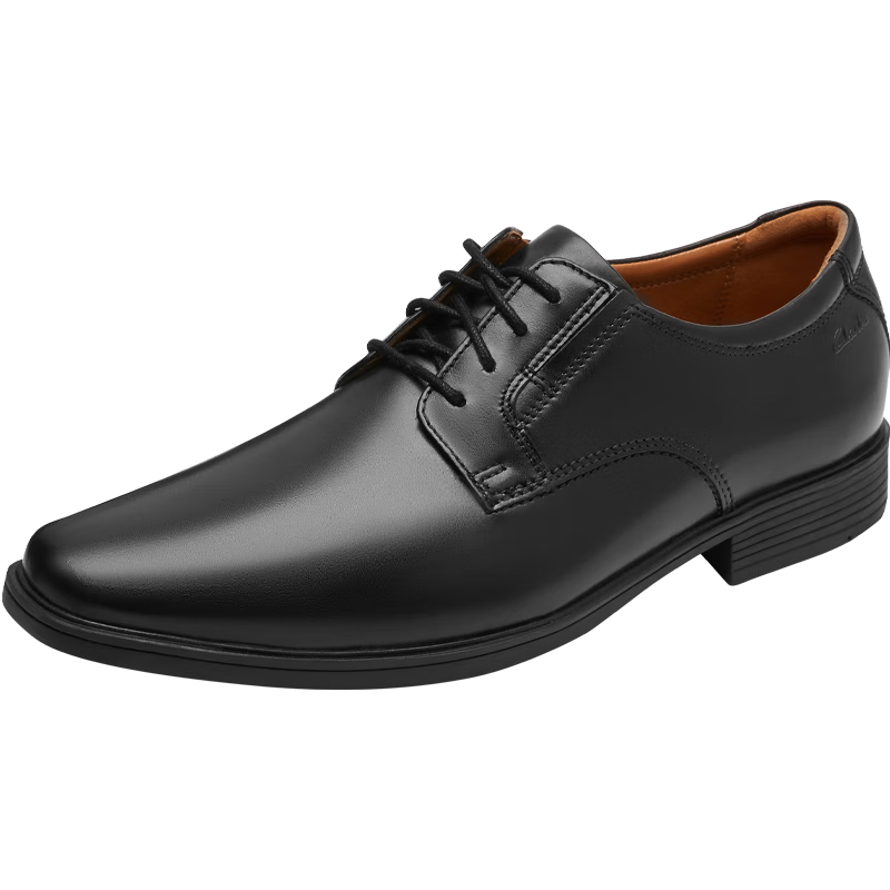 Clarks Tilden Plain Men's Formal Leather Shoes, Comfortable Lace-Up Cowhide Derby Shoes, Business Casual Shoes for Me