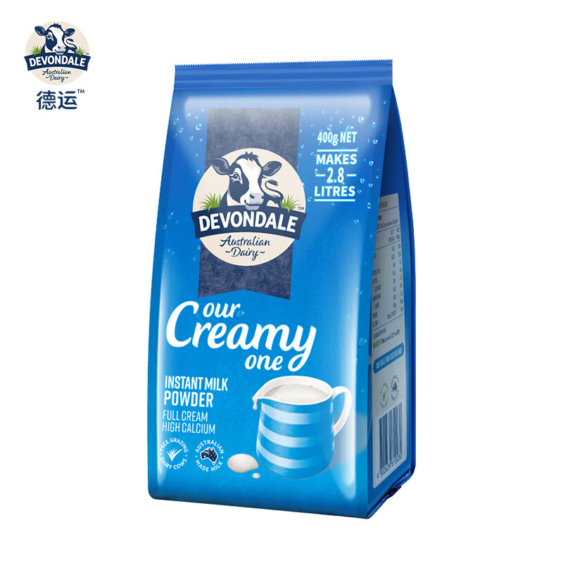 德运（Devondale）全脂成人奶粉400g袋装调制乳粉学生高钙高蛋白澳洲原装进口