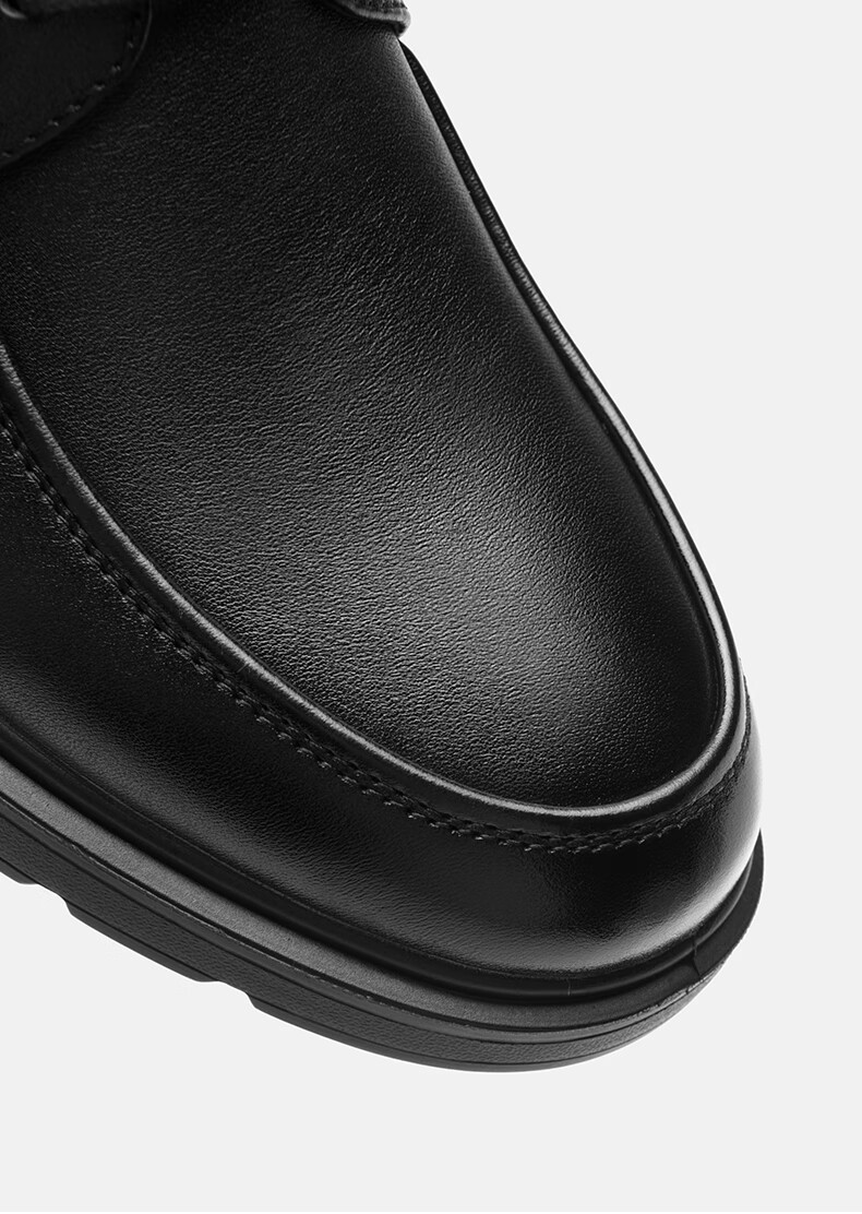 HLA Men's First Layer Cowhide Leather Shoes Summer Breathable Business Casual Leather Shoes T074 Black Size 41 14