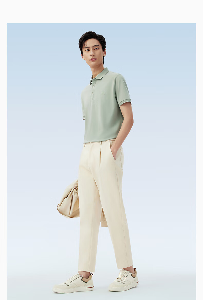 Hodo [Lin Gengxin's Style] Modal Silk Short-Sleeve Cool-Feeling Antibacterial Polo Shirt, Collared T-Shirt 14