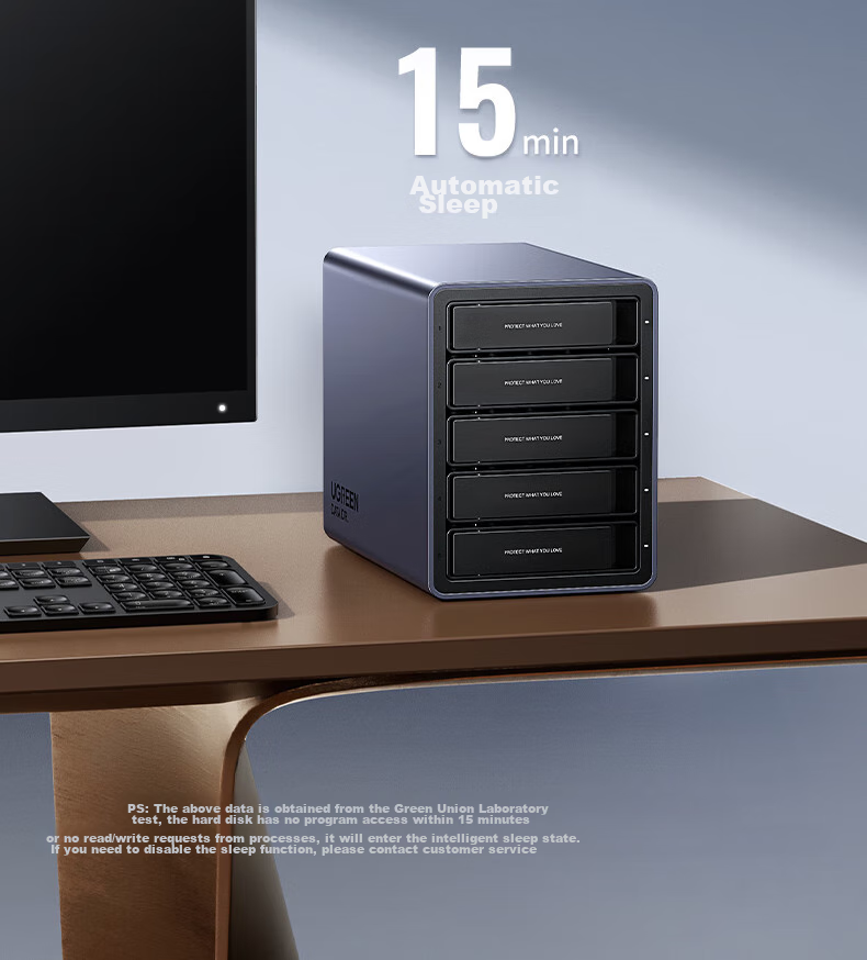 UGREEN Hard Drive Enclosure Multi-Bay Hard Drive Cage (No RAID Array, with Temperature-Controlled Fan) Compatible with Macmini/2.5/3.5 SATA Serial Mechanical And Solid State Drives 20