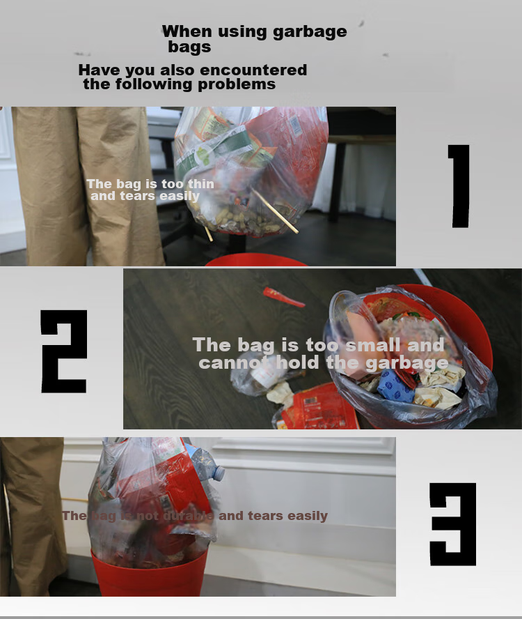Lahong Steel Bag Vest Garbage Bags, Silver, 45*60cm, 180 Pieces, 1 Mil Thickness, Household Thickened Handheld Plastic Bags, Kitchen Medium Size 3