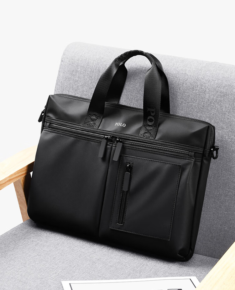 POLO Briefcase, Men's Casual Business Bag, 15-Inch Laptop Bag, Office Handbag for Men, Shoulder Crossbody Bag 15