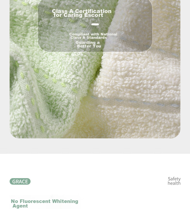 Grace A-Class Children's Cotton Face Towels Bear Striped Super Absorbent Orange + Green Set of 2 Sports Towels 16