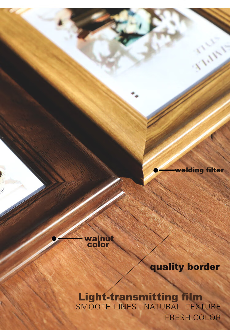 Befon 6-Inch Vintage Photo Frame, Wall-Mounted European Style Creative Frame, Tabletop Display Frame, Walnut Color 0245 4