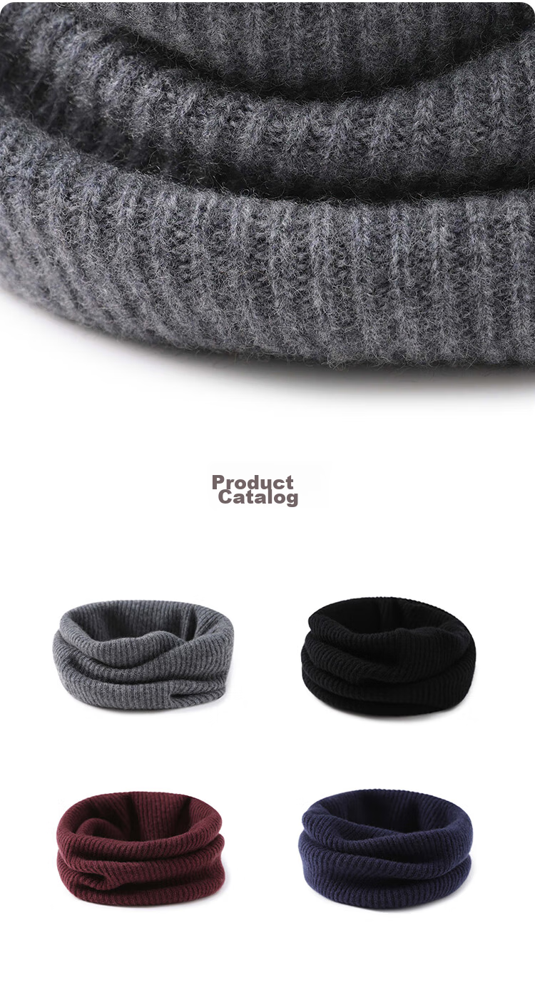 JIUMU Cashmere Warm Neck Gaiter for Men, Autumn And Winter Cold Protection Neck Warmer, Cycling Hoodie Neck Wrap, Wool Scarf for Men in Winter 22