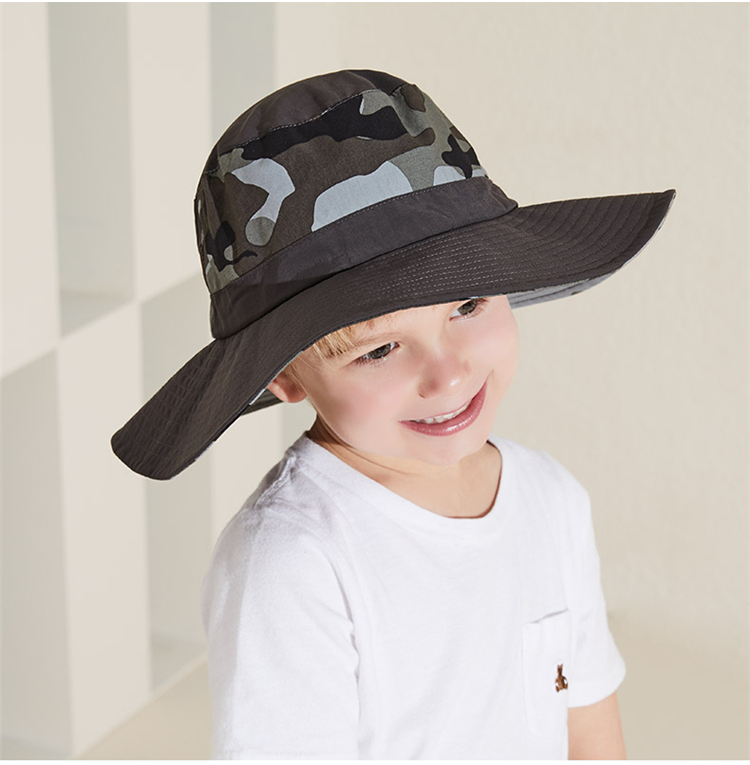 Kenmont Kids Spring Summer Sun Protection Wide Brim Bucket Hat UV Protection Camouflage Boys Hat KM-4885 7