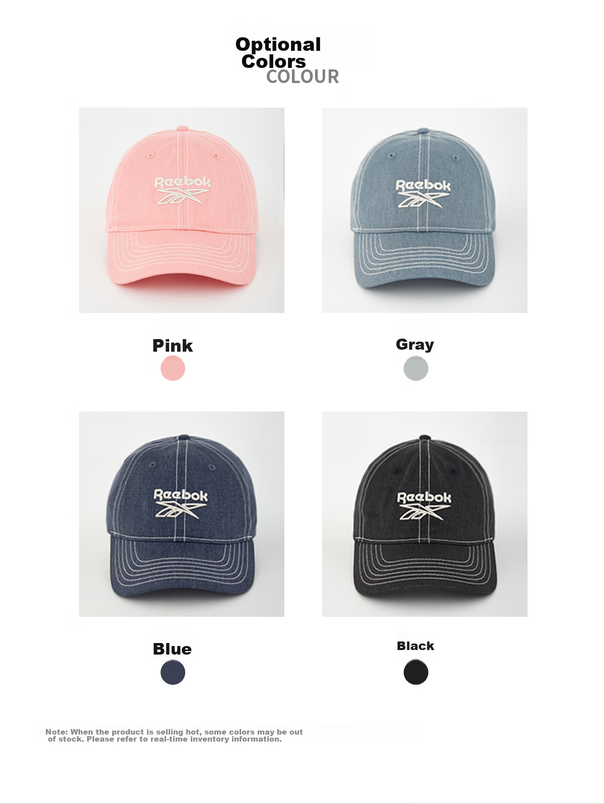 Reebok Retro Modern Denim Hat, Unisex Style, Structured Cut, Face-Slimming, Sun Protection, Adjustable Breathability, Blue 6