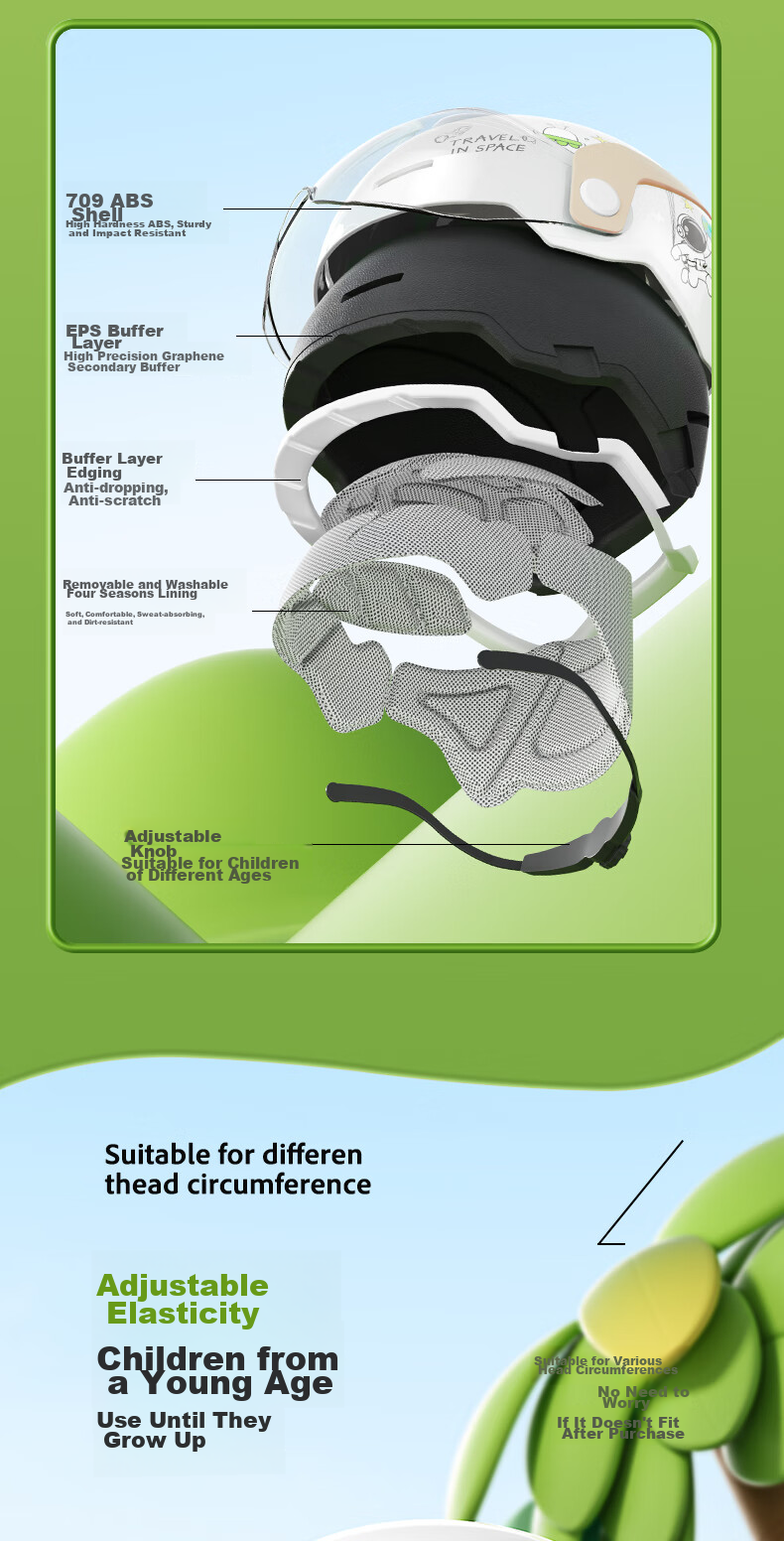 NEVA 3C Certified Kids Helmet Summer Cartoon Cute Baby Safety Cap Lightweight Comfortable for Boys and Girls Ages 3-12 Electric Motorcycle Scooter 5