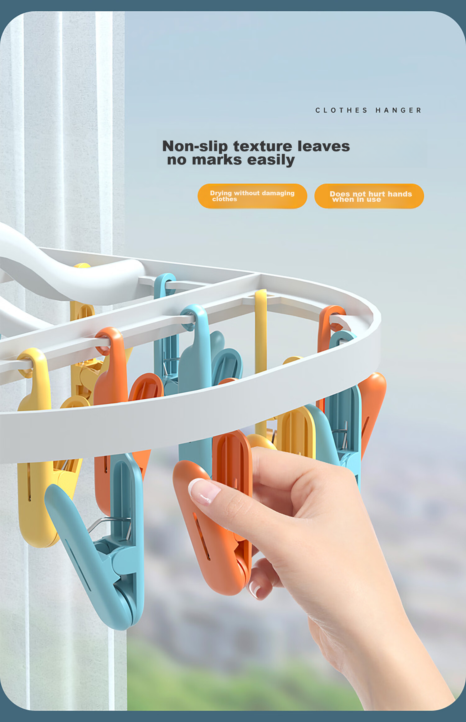 Yagao 26 Clip Foldable Drying Rack, Multi-Clip Dormitory Sock And Underwear Hanger 3